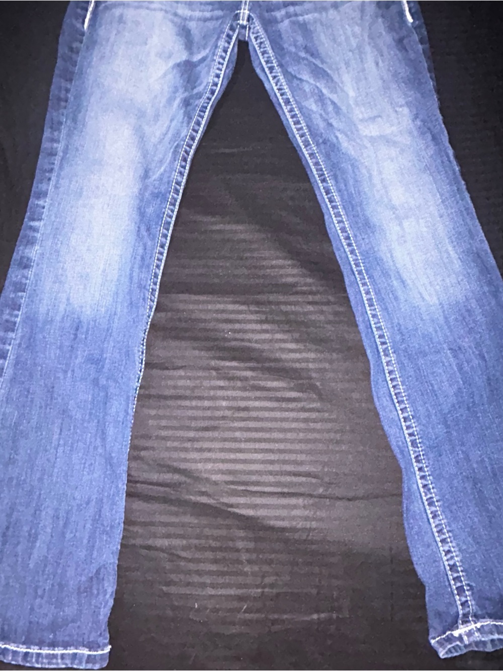 Ariat Jeans Women’s 31R Blue Denim R.E.A.L Mid Rise Stretch Entwined Boot Cut - Picture 4 of 14